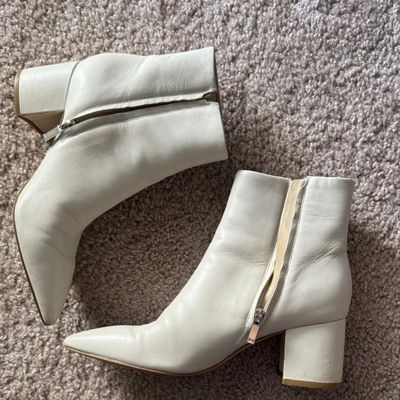 Marc Fisher Cream Ankle Boots - Picture 2 of 4